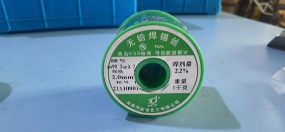 0.1 Mm SnAgCu Rohs Kawat Solder Bebas Timah Berkelanjutan 217 Deg
